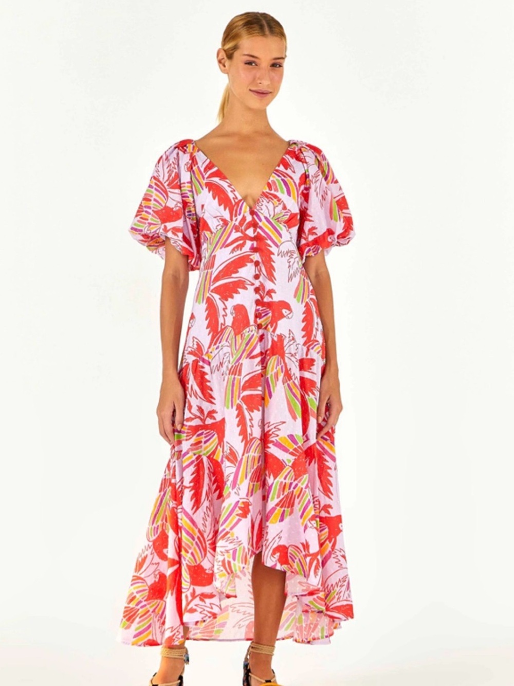 FARM Rio Pink and Coral Tropical Maxi Dress - Picture 2 of 4